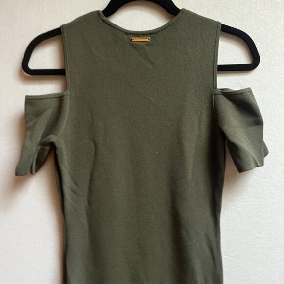 Michael Kors cold shoulder bodycon midi dress Sz M - Picture 7 of 12